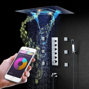 Grifo LED para platos de ducha con música